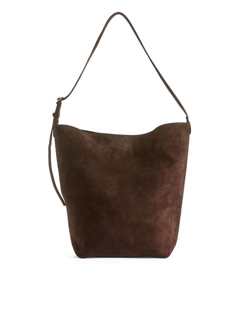 Rocking Horse Small suede tote bag in brown 